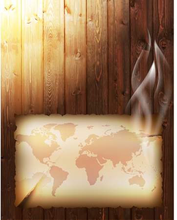background with old burnt paper sheet with mapのイラスト素材