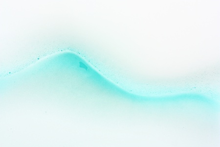 Blue water wave abstract background with soap bubbles 