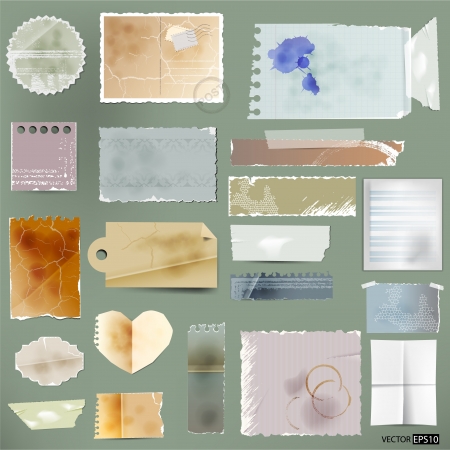  aged paper set.のイラスト素材