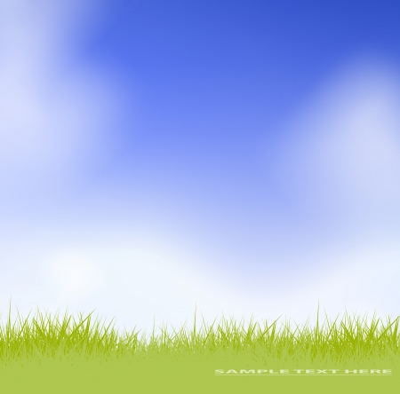 grass against blue sky のイラスト素材