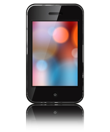 Mobile phone iphon style  isolated on white background. の写真素材