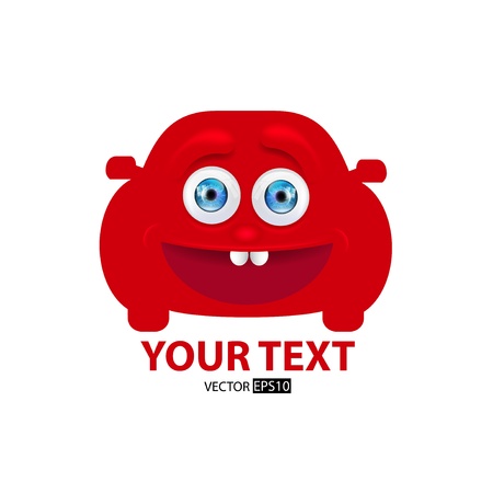 Happy cartoon car icon  Vector illustrationのイラスト素材