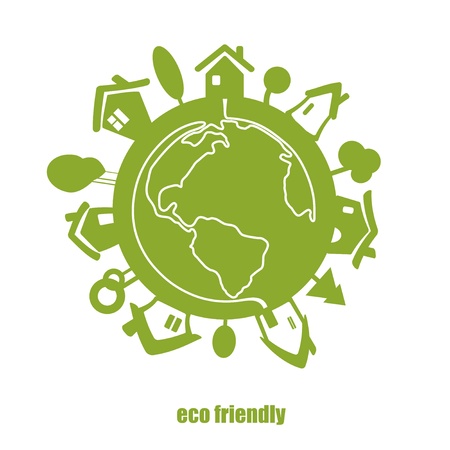 Vector eco green planet のイラスト素材
