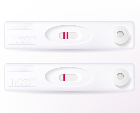 Vector positive and negative pregnancy tests isolated on white のイラスト素材