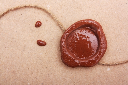 Blank paper with wax seal の写真素材
