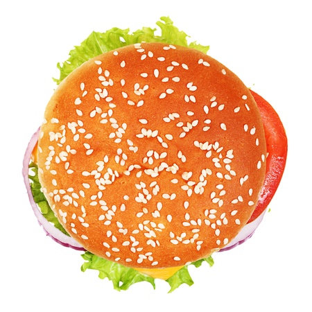 Hamburger isolated on white background.の写真素材
