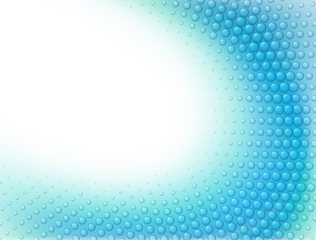 Vector water drops on blue wave background.のイラスト素材