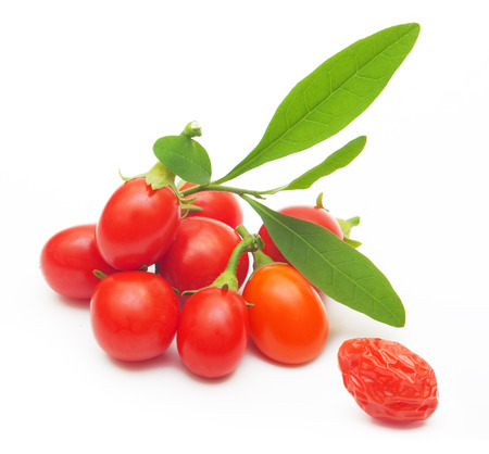 Goji berry isolated on white background.の写真素材