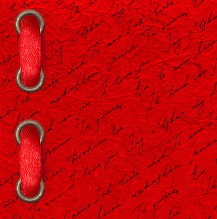 Red background with I love you inscription in different languages.の写真素材