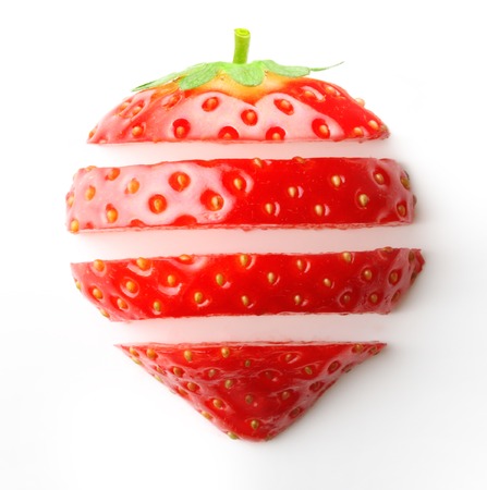 Red berry strawberry isolated on white backgroundの写真素材