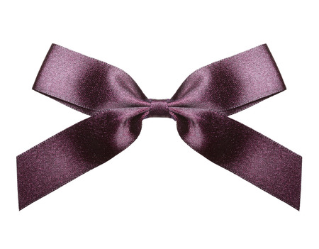 Satin ribbon bow isolated on white backgroundの写真素材