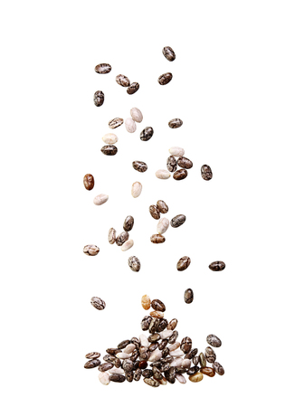 Chia seed isolated on white background.の写真素材