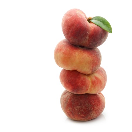 Peach with leafの写真素材