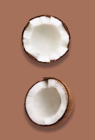 Tropical fruit coconut on brawnの写真素材