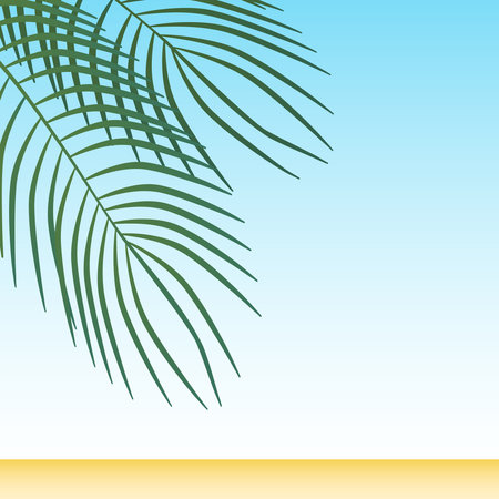 Tropical background with palm leaves.のイラスト素材
