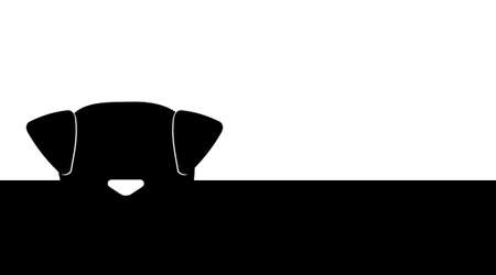 Black silhouette of a dog's head. Vector illustration.のイラスト素材