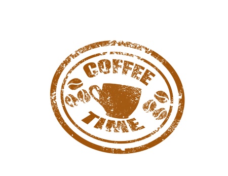 Coffee stamp on white background vector illustrationのイラスト素材