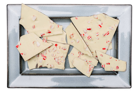 Peppermint Bark, isolated on whiteの写真素材
