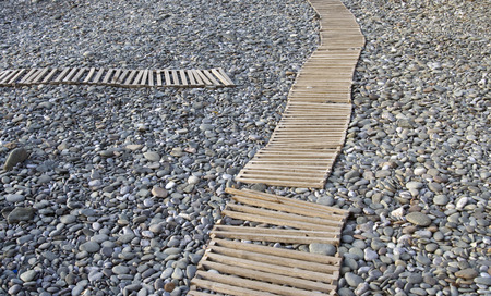 Walkway on the beachの写真素材