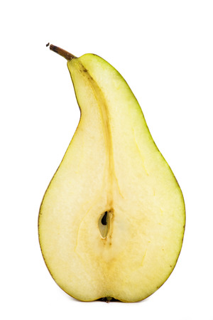 Half of pear on white backgroundの写真素材