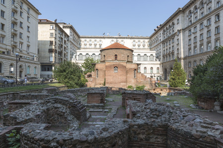 Rotunda of St. George. Architectural monument of Roman times. Sofia, Bulgaria.のeditorial素材