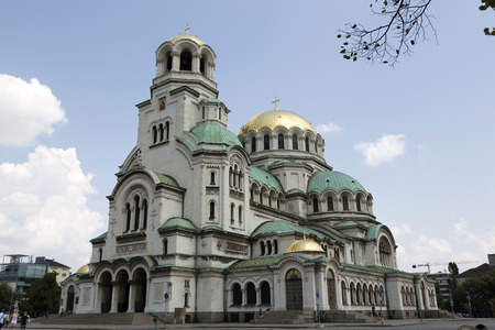 Alexander Nevsky Cathedral on the square in Sofia, Bulgaria.のeditorial素材
