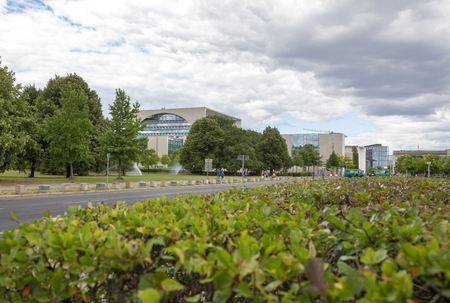 Berlin, Germany - July 01, 2018: Park in front of the Federal Chancellery of Germany.のeditorial素材