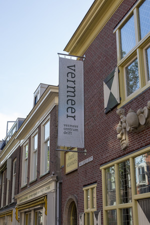 Delft, Netherlands - July 03, 2018: Vermeer Centrum Delft in the center of Delftのeditorial素材