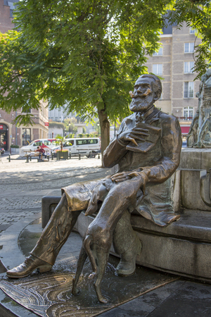 Brussels, Belgium - July 04, 2018: Monument to the Mayor of Brussels Charles Bulsのeditorial素材