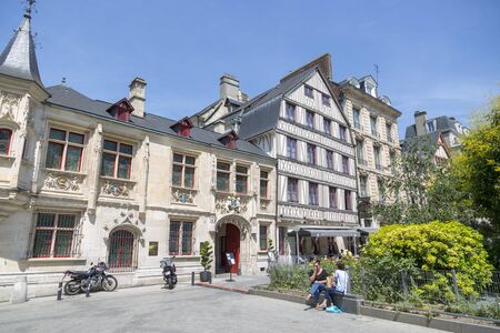 Rouen, France - July 05, 2018: View to the street in the center of Rouen