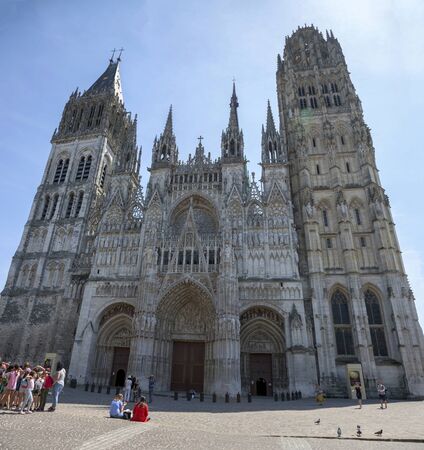 Rouen, France - July 05, 2018: Catholic cathedral in the city of Rouenのeditorial素材