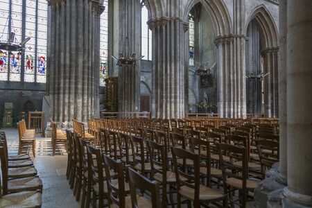 Rouen, France - July 05, 2018: Interior decoration of the Rouen Cathedralのeditorial素材