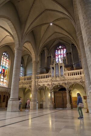 Luxembourg, Grand Duchy of Luxembourg - July 06, 2018: Interior of the Notre-Dame Cathedral in Luxembourgのeditorial素材