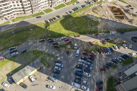 St. Petersburg, Russia - August 06, 2018: Residential complex "Prinevsky" in the Nevsky district of St. Petersburg, top viewのeditorial素材