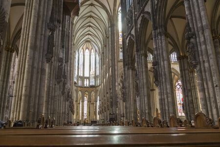 Cologne, Germany - July 07, 2018: Interior Cathedral Church of Saint Peter, Catholic cathedral in Cologneのeditorial素材