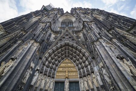 Cologne, Germany - July 07, 2018: Facade of the Cathedral Church of Saint Peter, Catholic cathedral...