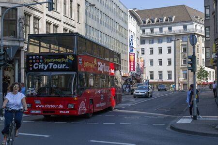 Cologne, Germany - July 07, 2018: View of the street in the center of Cologneのeditorial素材
