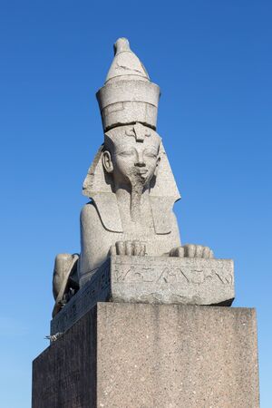 St. Petersburg, Russia - August 08, 2018: Ancient Egyptian Sphinx on University Embankment of St. Petersburgのeditorial素材
