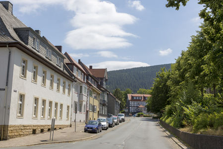 Goslar, Germany - July 08, 2018: View of one of the central streets in the center of Goslar in Germanyのeditorial素材