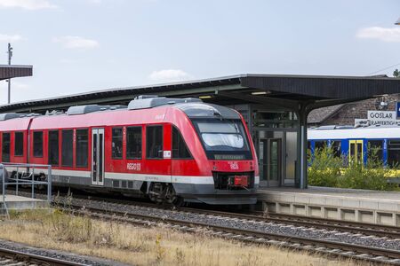 Goslar, Germany - July 08, 2018: The train stands at the train station in Goslar, Germanyのeditorial素材