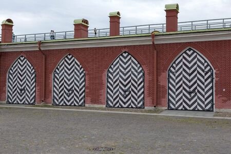 St. Petersburg, Russia - August 11, 2018: The fortress wall of the Peter and Paul Fortress in St. Petersburgのeditorial素材