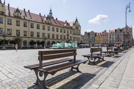 Wroclaw, Poland - July 09, 2018: Market Square in the center of Wroclaw, Poland