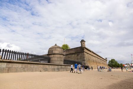 St. Petersburg, Russia - August 11, 2018: Fortification structures of the Peter and Paul Fortress in...