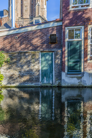 Delft, Netherlands - July 03, 2018: View to the street in the historic center of Delftのeditorial素材