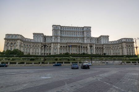 Bucharest, Romania - August 10, 2017: Palace of Parliament in the capital of Romaniaのeditorial素材