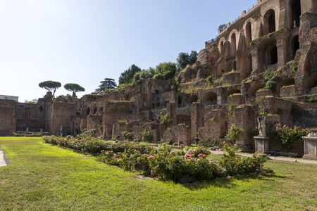 Rome, Italy - August 17, 2019: View of the ancient structures of the Roman Forumのeditorial素材