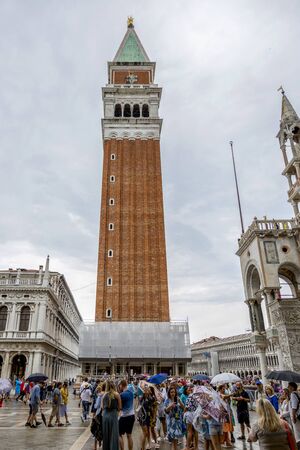 Venice, Italy - August 22, 2019: St Mark's Campanile on Piazza San Marco in Veniceのeditorial素材