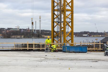 Stockholm, Sweden - January 16, 2020: Construction work on the Stockholm Embankment