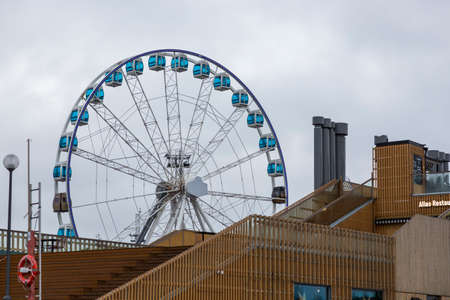 Helsinki, Finland - January 17, 2020: Ferris Wheel on the Helsinki Embankmentのeditorial素材