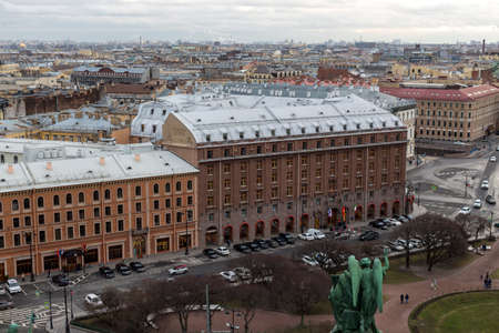 St. Petersburg, Russia - January 19, 2020: View of St. Petersburg from the observation deck of St....